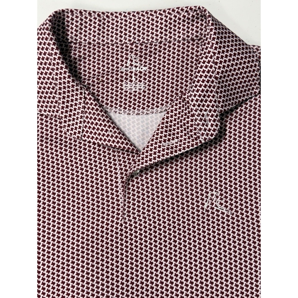 Rhoback Don't Mess With Texas Polo Shirt Men's Large Performance Maroon / White